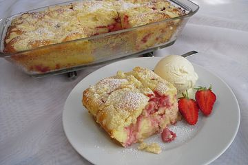 Cremiger Erdbeer - Quark - Auflauf