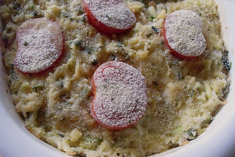 Reis - Tomaten - Gratin