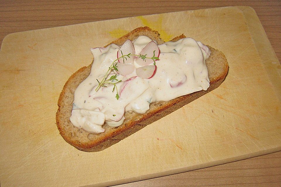 Frühlingsquark mit Lauchzwiebeln und Radieschen