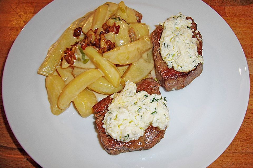 Filetsteak an Ziegenkäse