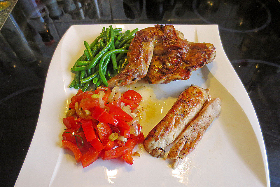 Kaninchen mit Paprika Kaninchen mit Paprika