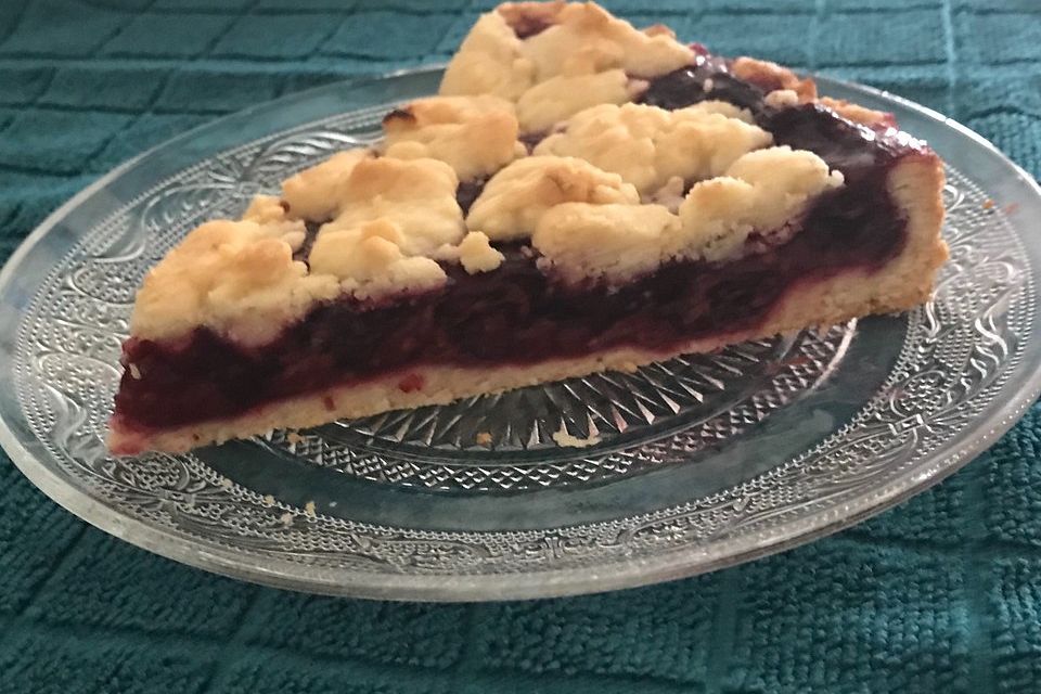 Kirsch-Himbeer-Kuchen mit Kokosstreuseln