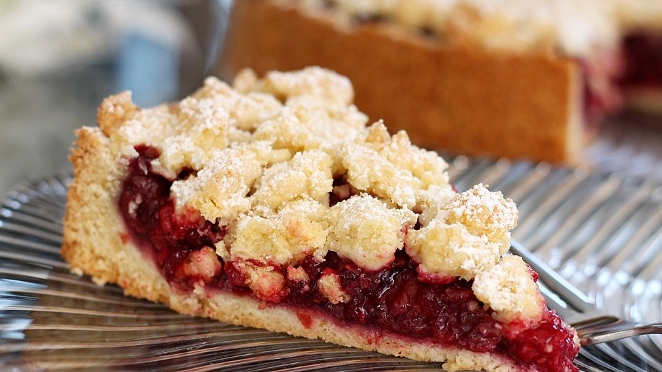 Kirsch-Himbeer-Kuchen mit Kokosstreuseln von sandy07