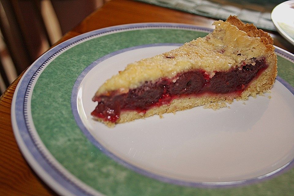 Kirsch-Himbeer-Kuchen mit Kokosstreuseln