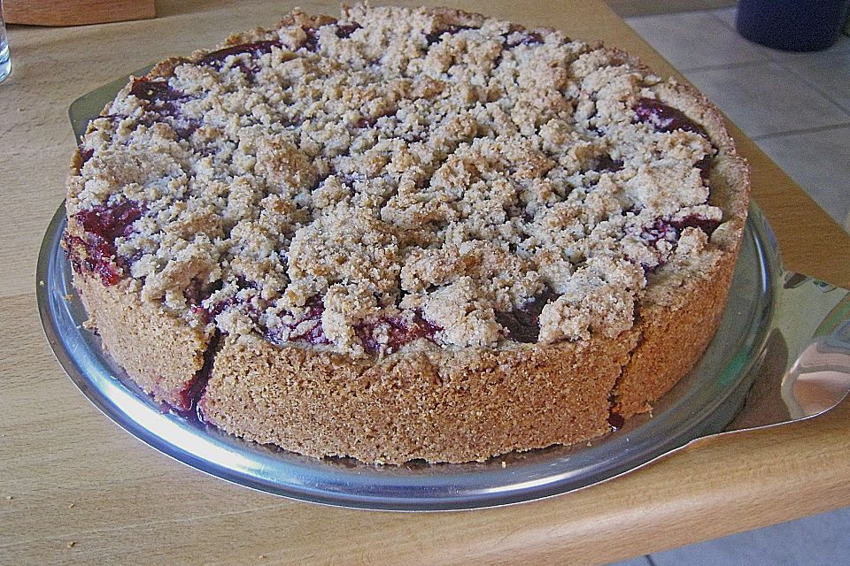 Kirsch-Himbeer-Kuchen mit Kokosstreuseln