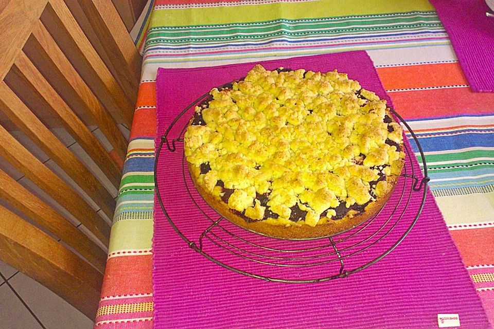 Kirsch-Himbeer-Kuchen mit Kokosstreuseln