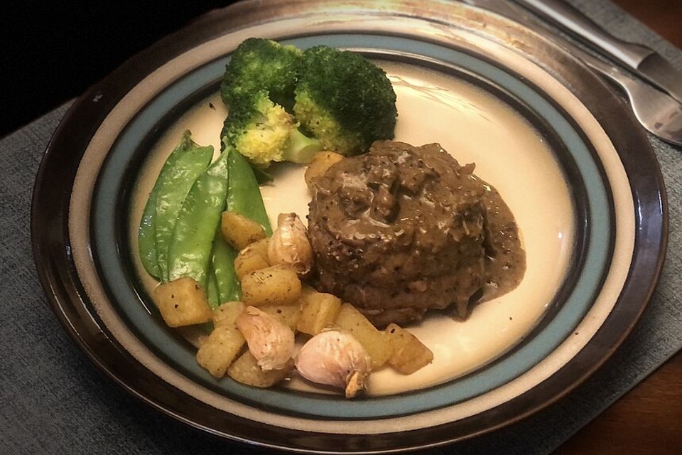 Steak in Champignon - Rahm - Sauce