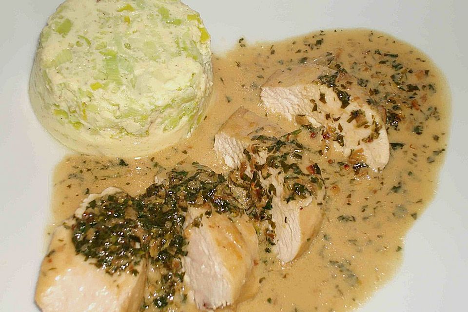 Zitronenhuhn mit Lauchflan Zitronenhuhn mit Lauchflan