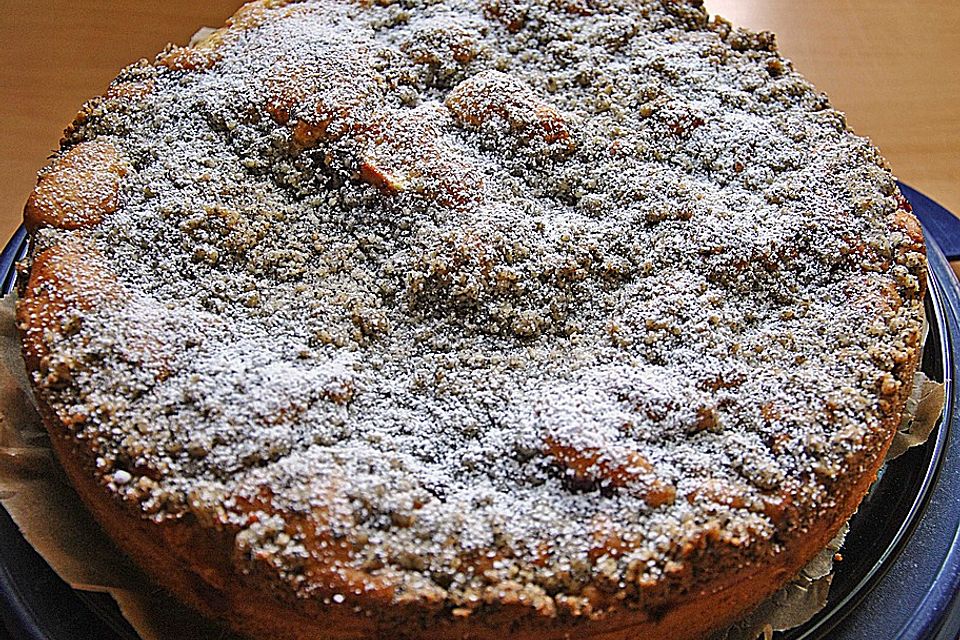 Apfel-Birnen-Kuchen mit Mohnstreusel