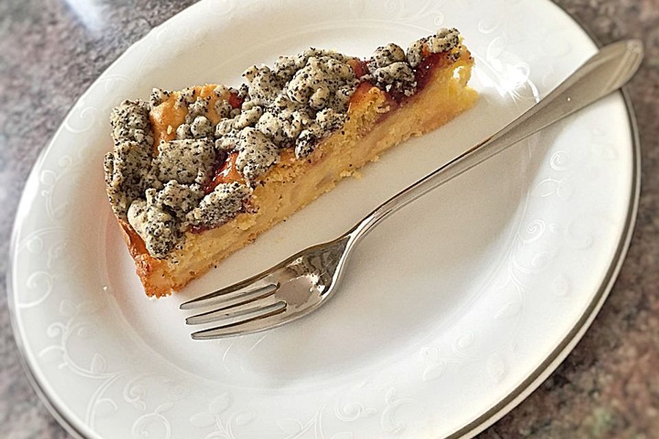 Apfel-Birnen-Kuchen mit Mohnstreusel