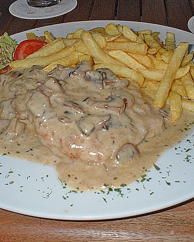 Champignon - Zwiebel - Rahm - Schnitzel