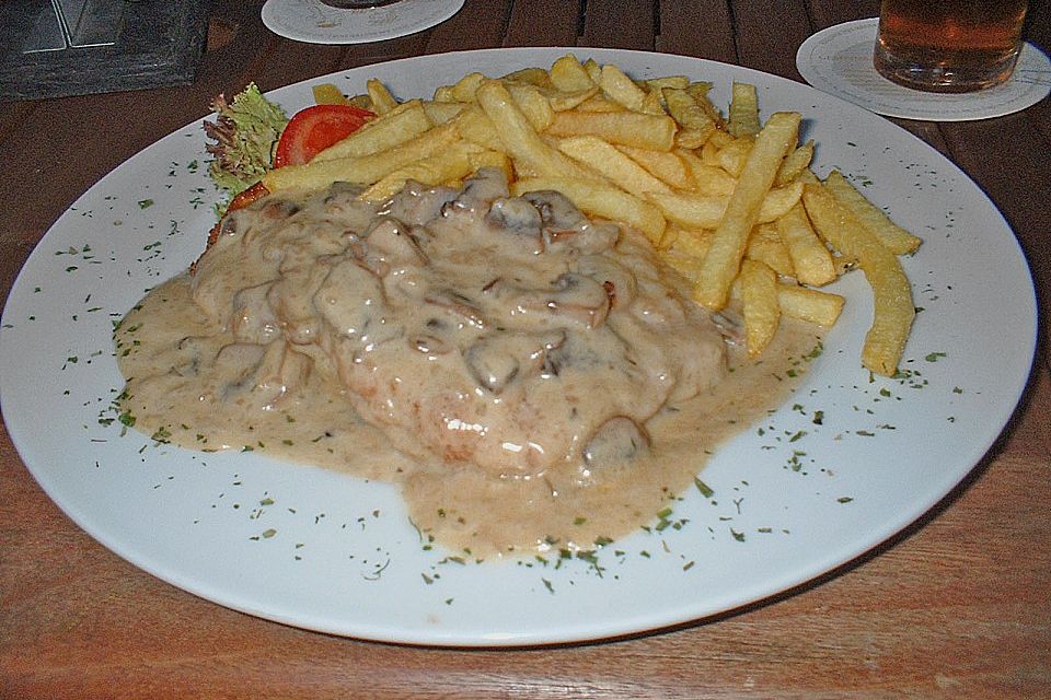 Champignon - Zwiebel - Rahm - Schnitzel