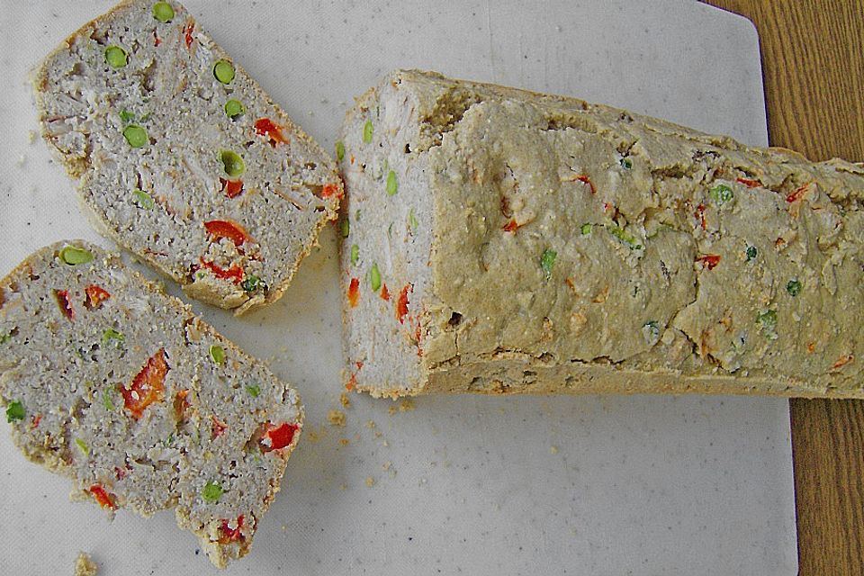 Buchweizenbrot II, Gemüse und Forellenfilets