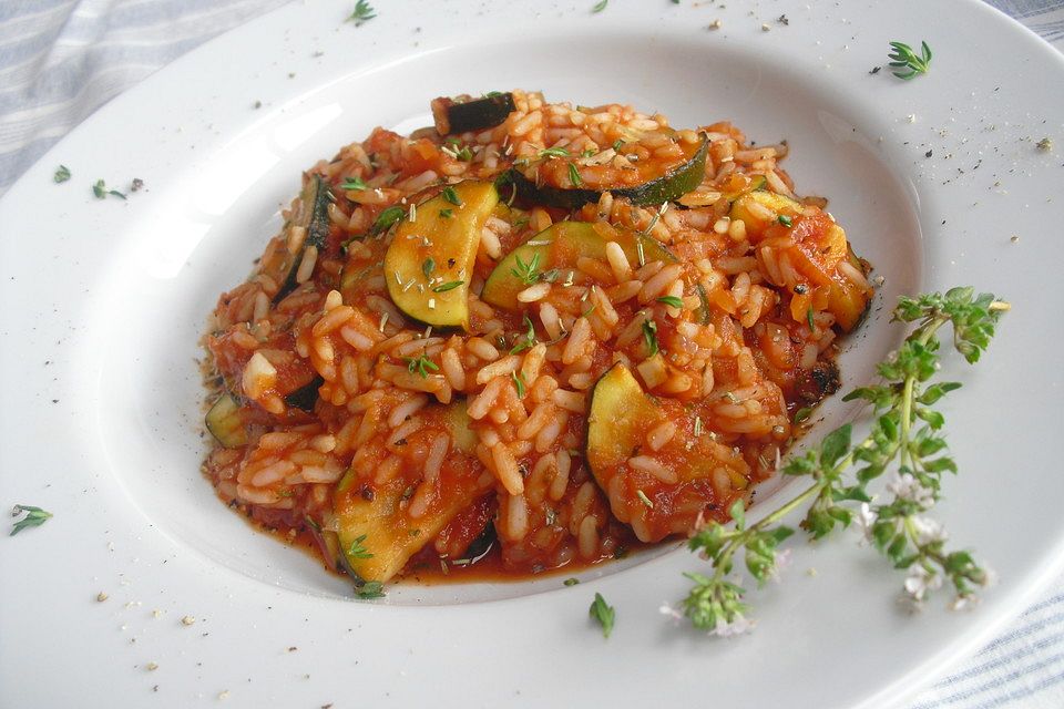 Zucchini-Reis-Pfanne à la Helene