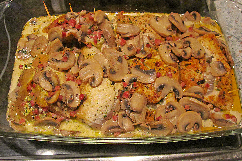 Gefüllte Putenbrust mit Champignons