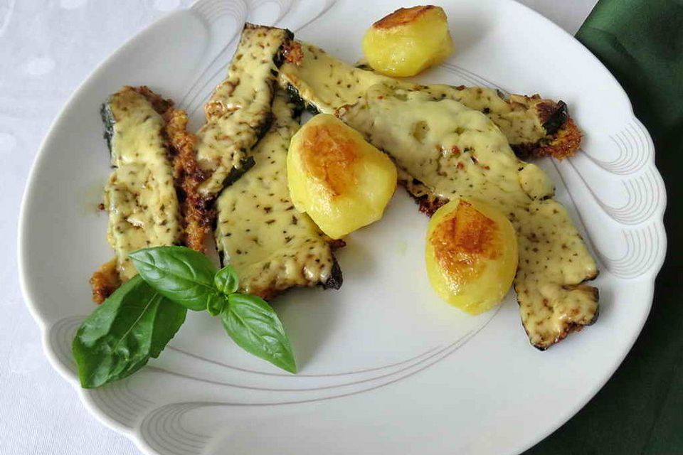 Gebratene Zucchini mit Käse