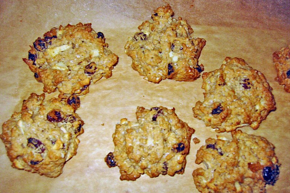 Apfel - Rum - Rosinen Cookies