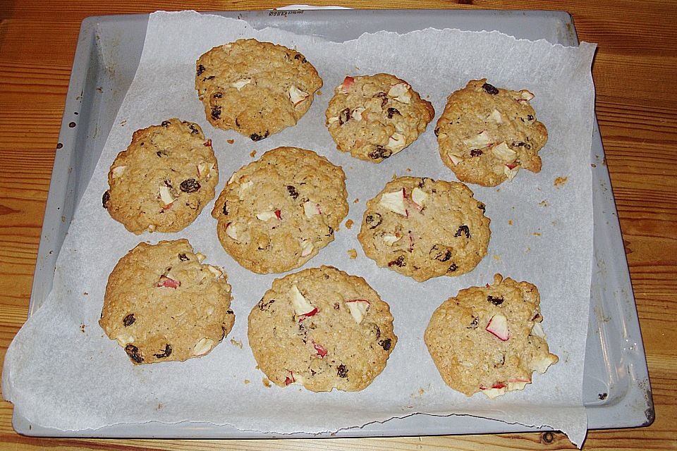 Apfel - Rum - Rosinen Cookies