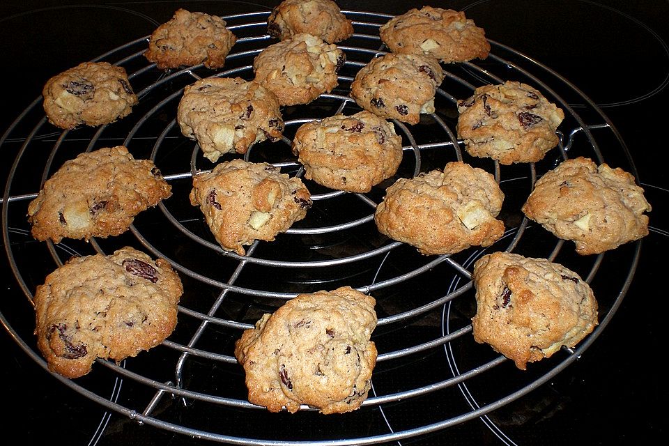 Apfel - Rum - Rosinen Cookies