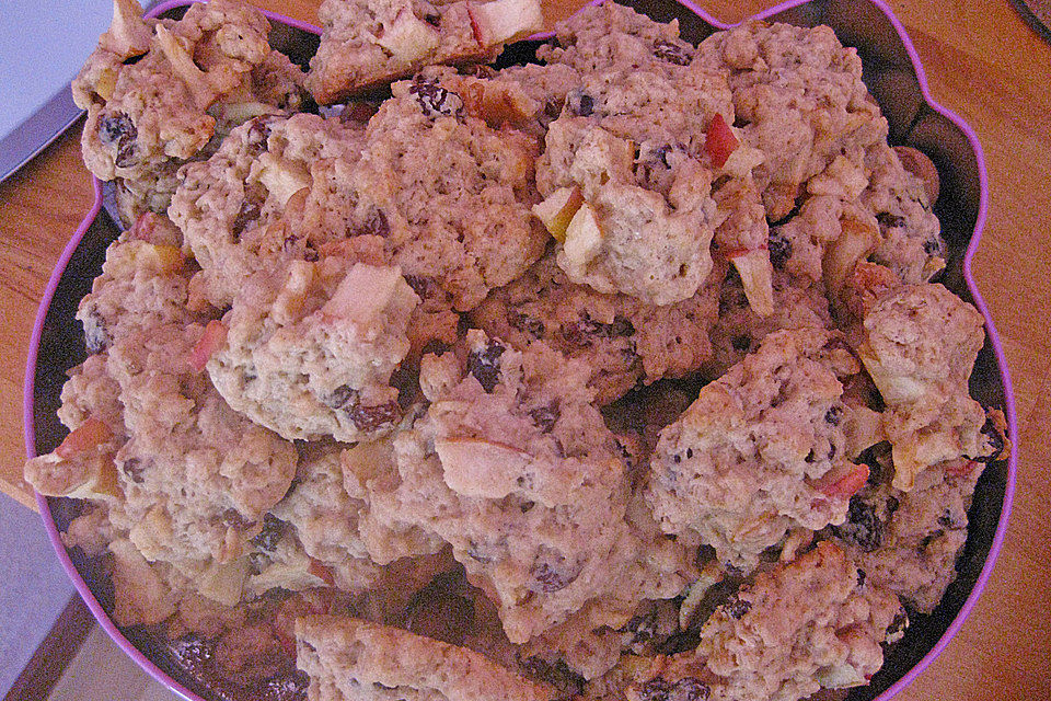 Apfel - Rum - Rosinen Cookies