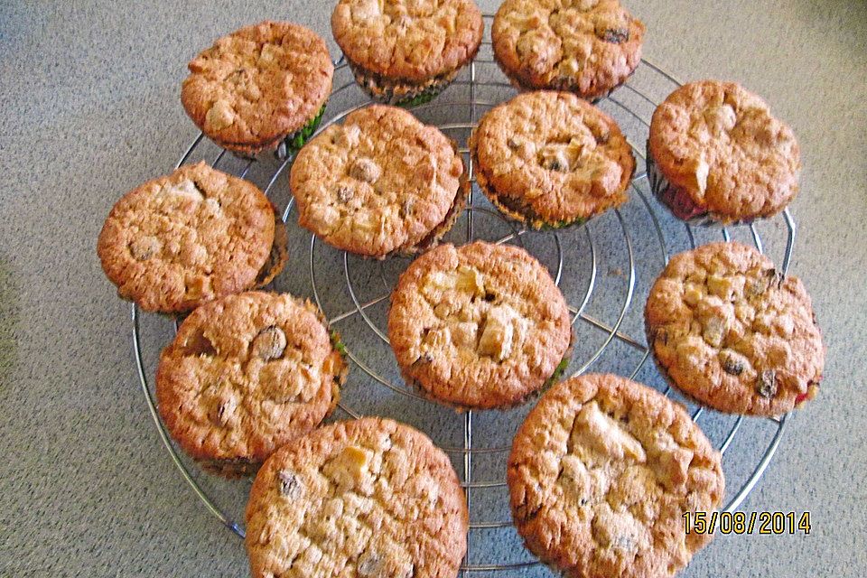 Apfel - Rum - Rosinen Cookies