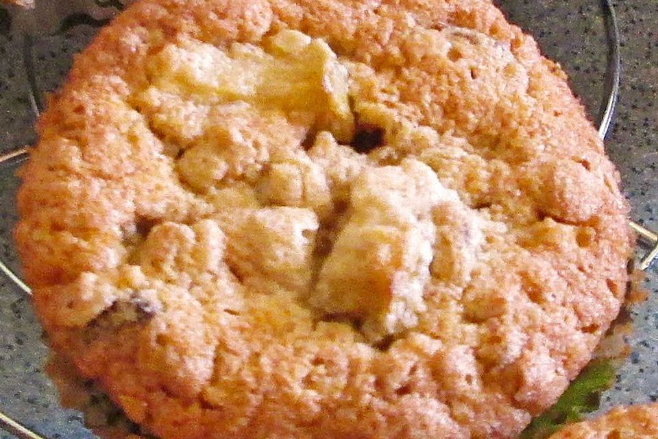 Apfel - Rum - Rosinen Cookies