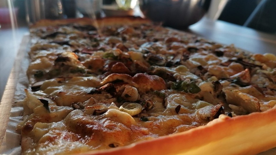Schneller vegetarischer Flammkuchen von arranee