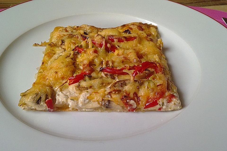 Schneller vegetarischer Flammkuchen