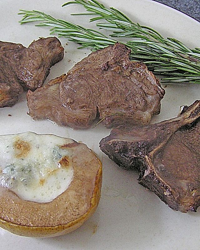 Lammkoteletts mit Balsamico - Birnen