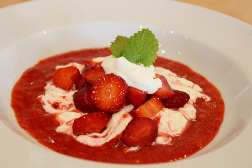 Erdbeeren mit Quark