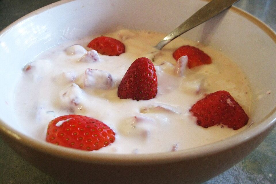 Erdbeeren mit Quark