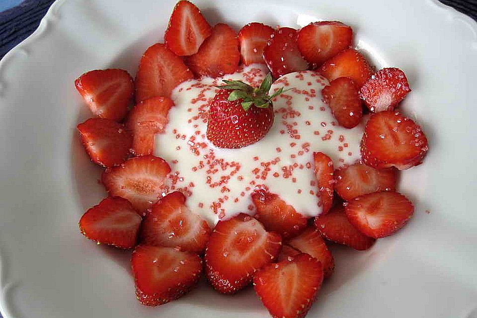 Erdbeeren mit Quark