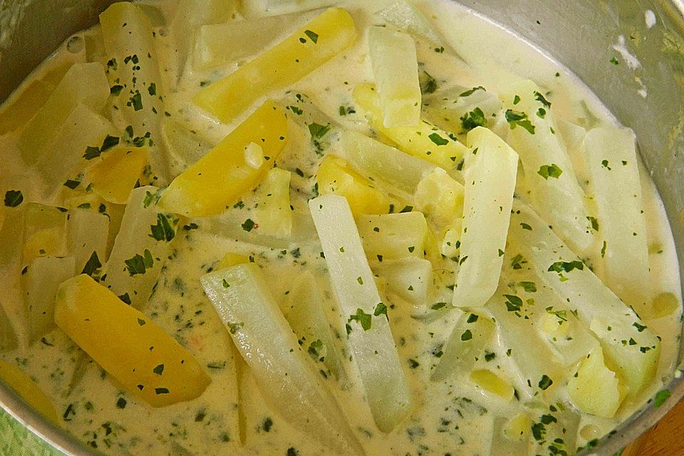 Kohlrabi mit Frischkäse