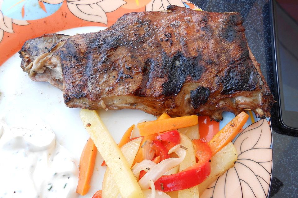 Lamm Spareribs in Honig - Chili - Marinade