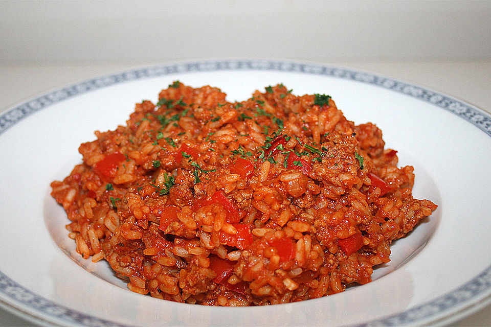 Tomatenreis mit Hackfleisch