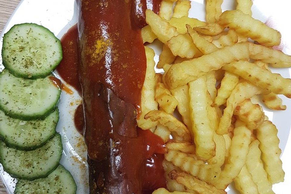 Currywurst mit Pommes