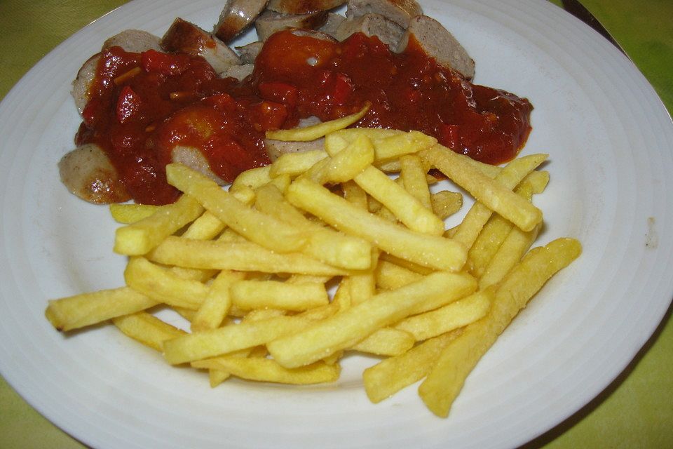 Currywurst mit Pommes