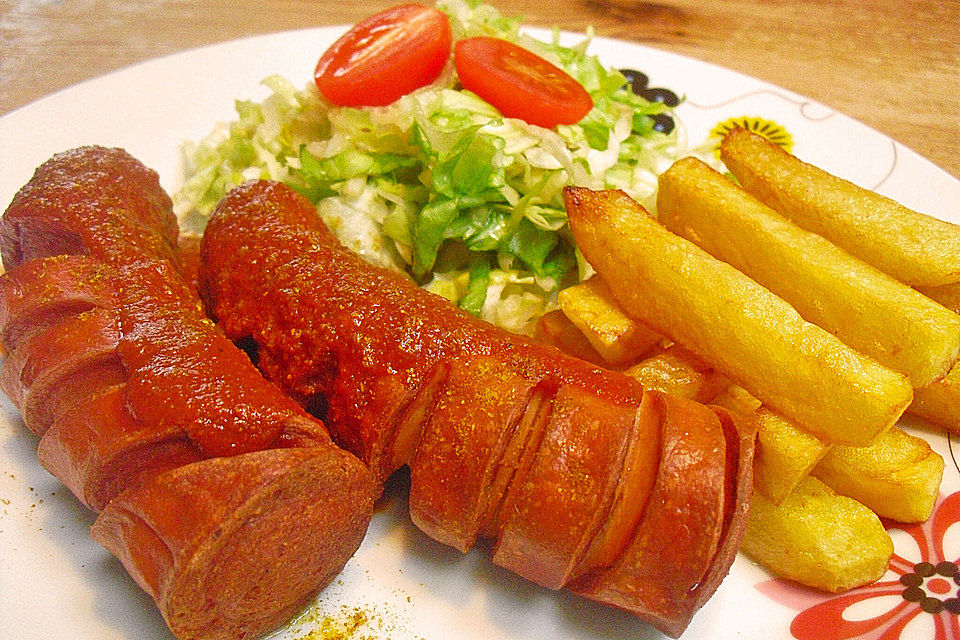 Currywurst mit Pommes