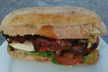 Caprese Bacon Ciabatta Sandwich