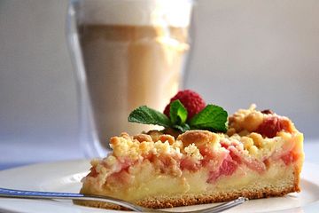 Obst - Pudding - Hefekuchen mit Vanillestreuseln