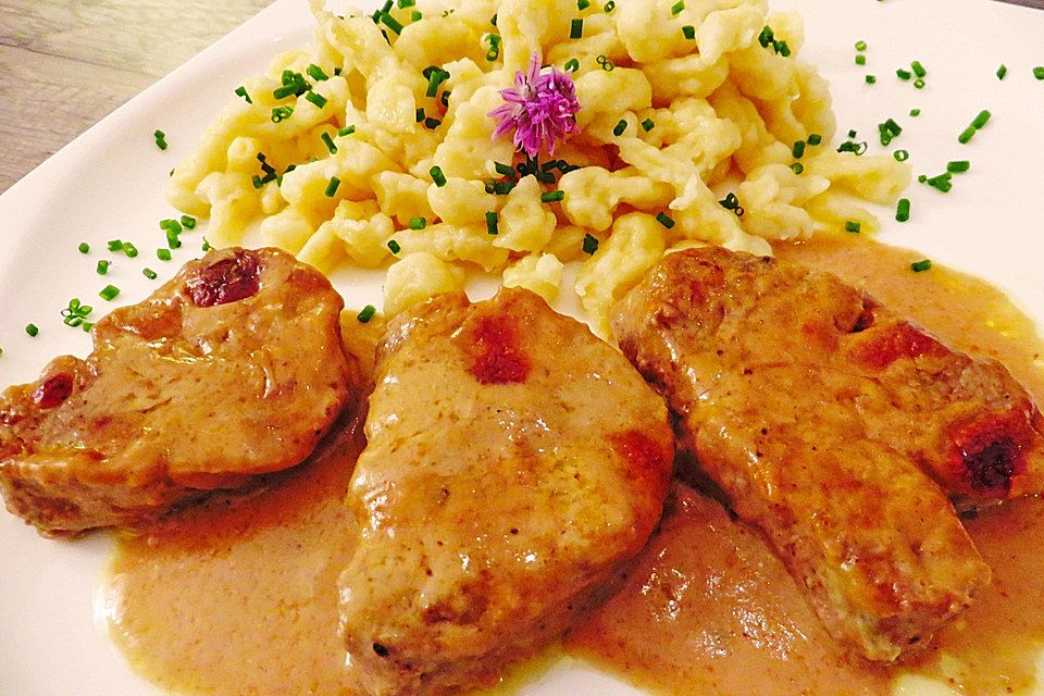 Schweinemedaillons in Gorgonzola - Creme