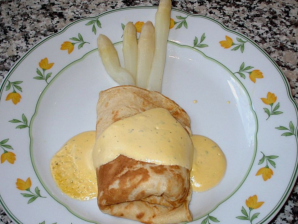 Spargel im Pfannkuchen mit Sauce Bearnaise von matti | Chefkoch