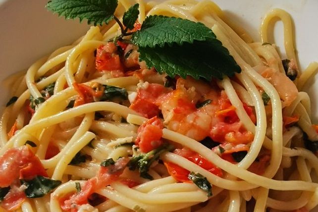 Nudeln mit marinierten Cherrytomaten und Frischkäse von lisi68| Chefkoch