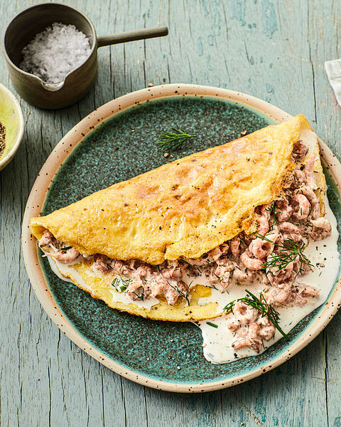 Rührei mit Krabben und Dill auf Brot von Corela1