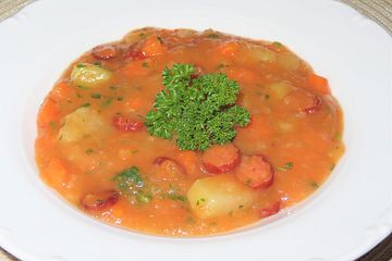 Kartoffel - Möhren - Kohlrabi - Eintopf mit Cabanossi