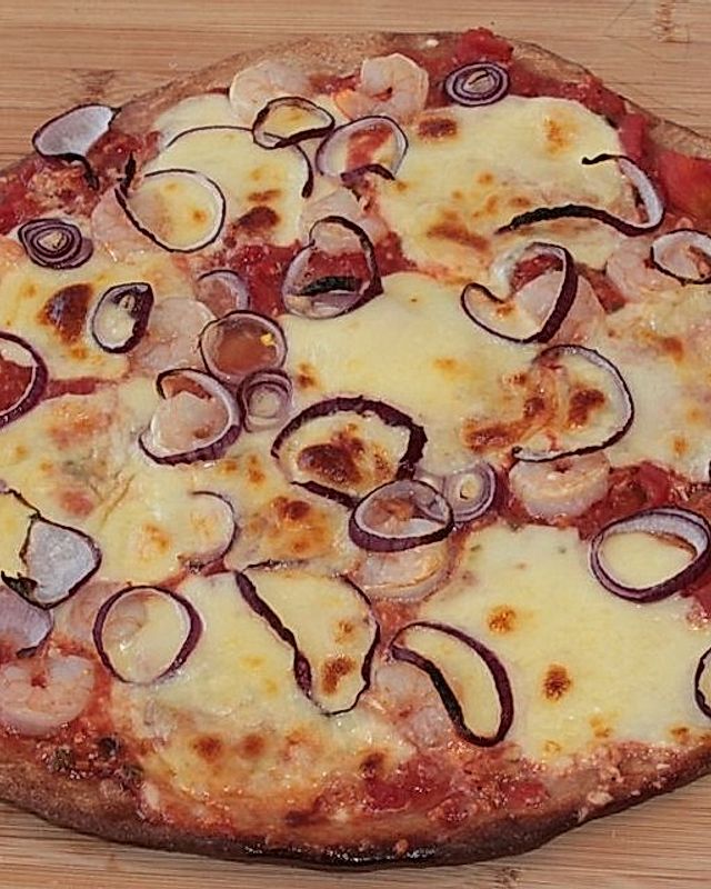 Sommer - Pizza mit Shrimps und Peperoni