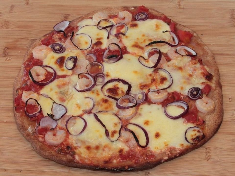 Sommer Pizza Mit Shrimps Und Peperoni Von Hot As Hell Chefkoch
