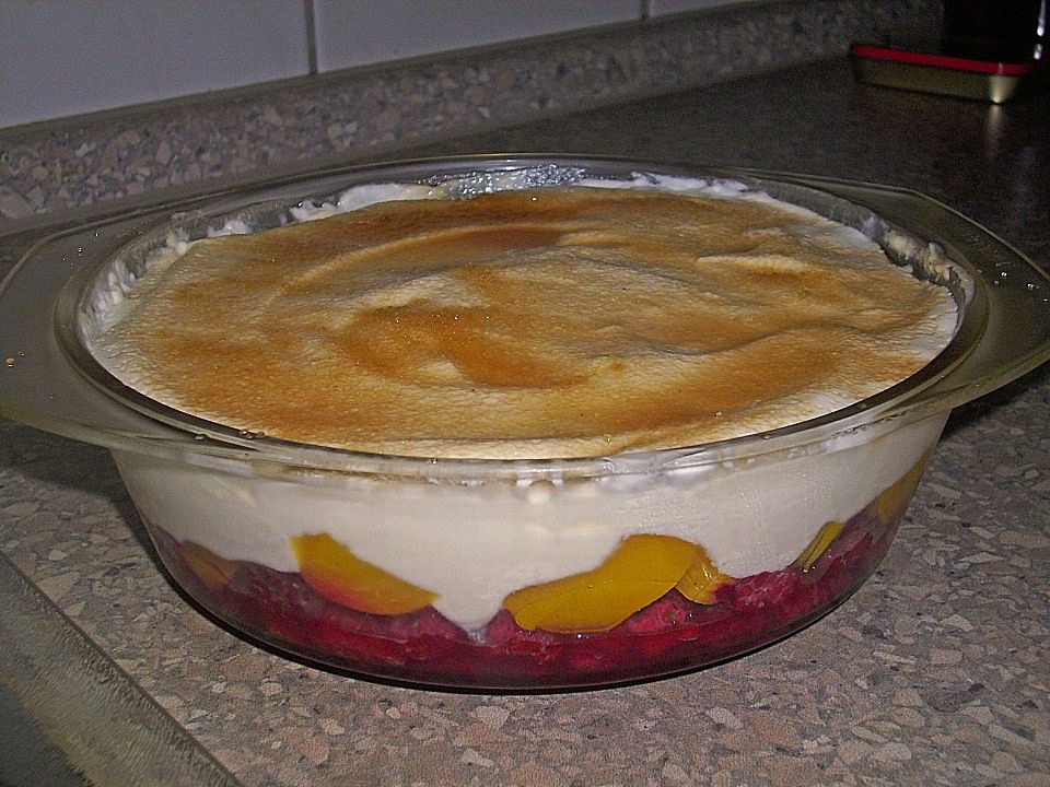 Pfirsich Melba mit Vanille - Sahne - Creme von Kruemelchen26| Chefkoch