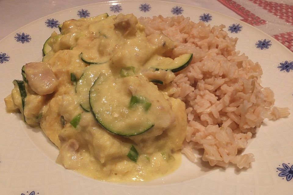 Curryfisch mit Banane