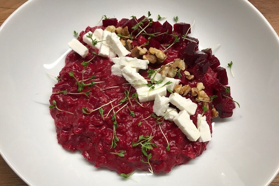 Rote Bete - Risotto mit Fetakäse